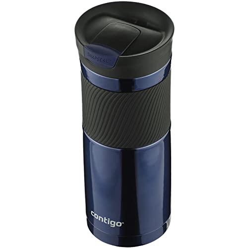 Contigo 20oz Byron SnapSeal Travel Mugs, Monaco Blue & Gunmetal