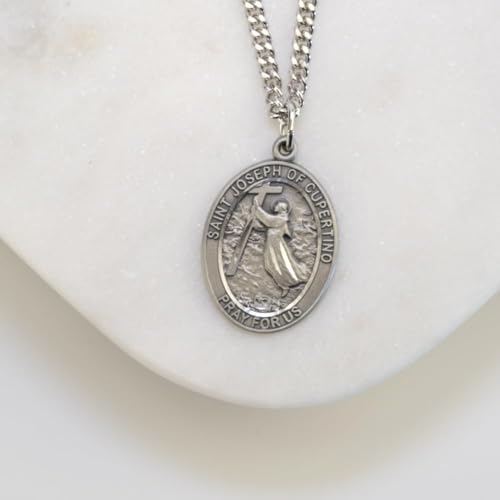 Saint Joseph of Cupertino Medal Necklace - Patron of Pilots & Air Force 24.0 Inches No Clasp (Endless) Chain