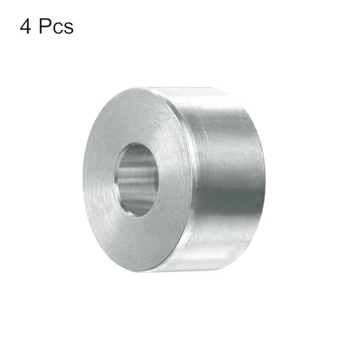 uxcell aluminum spacer, 3/8-inch bore x 1-inch OD x 1/2-inch length, round metal screw standoff bushing quartet