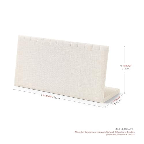 Linen Texture PU Leather Necklace Display Stand White