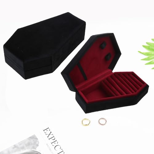 Velvets Jewelry Storage Box Coffin Necklace Earring Box Display Cases Desktop Decoration Jewelry Organizer Holder For Jewelry Necklace Display