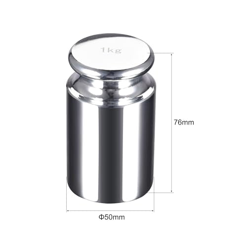 sourcing map Gram Calibration Weight M2 Precision Steel Chrome-Plated | 1kg, for digital scales