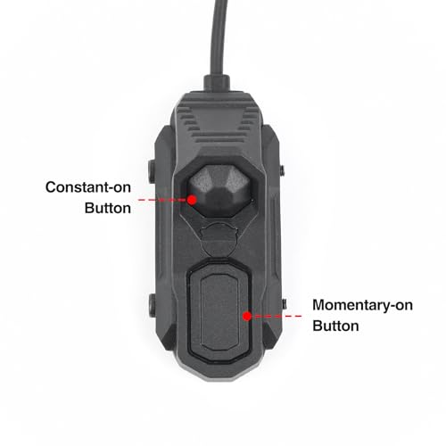 NECARL dual function remote pressure switch for tactical light, black BK finish