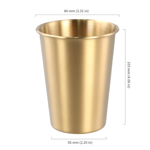 HOIGON 16 Pack 12oz Stainless Steel Cups, Gold Shatterproof Metal Drinking Cups, Stackable Stainless Steel Tumblers for Travel, Camping, Outdoor Activities