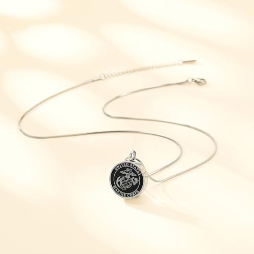 Minicremation Cremation Jewelry for Ashes UNITED STATES Army/Air Force/Navy/Firefighter Memorial Urn Necklace for Ashes Keepsake Pendant for Women Men US-Marine Corps