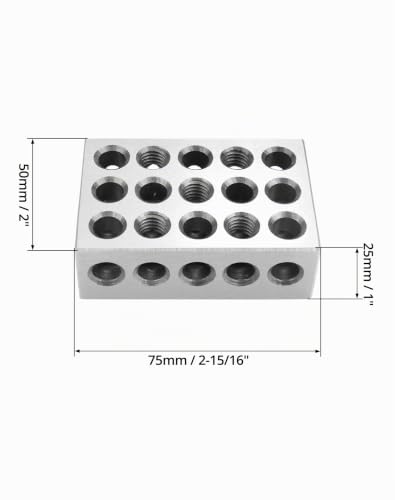 QWORK 2 Pieces Parallel Blocks Metric 1-2-3 Blocks, 23 Holes Clamping Blocks, Size 25 x 50 x 75 mm, Precision 0.005 mm, Milling Machine Accessories