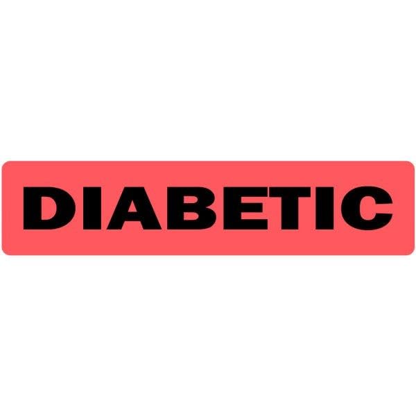 Diabetic Medical Labels, 0.375” x 1.625”, Red, 500 Labels per Roll – Permanent Adhesive Stickers for Charts, Vials, and Prescription Bottles