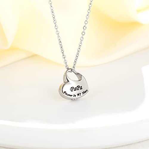 Cremation Urn Jewelry for Ashes, Ash Keepsake Urn Necklace for Man Women,Waterproof Memorial Pendant with free filling kit & velvet box Papa