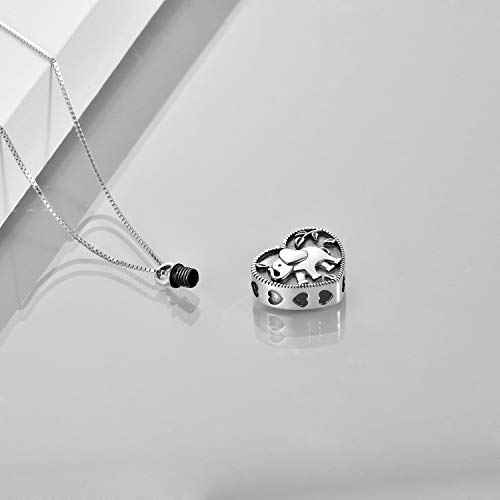 VONALA Butterfly Ashes Necklace/Animal/Triple Moon 925 Sterling Silver Urn Pendant Cremation Jewellery for Ashes Keepsake Gifts… Elephant