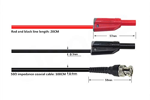[Australia - AusPower] - & Analysis Instruments Digital Multimeters & Oscilloscopes - BNC Q9 to Dual 4mm Stackable Shrouded Banana Plug with Test Leads Probe Cable 100CM 