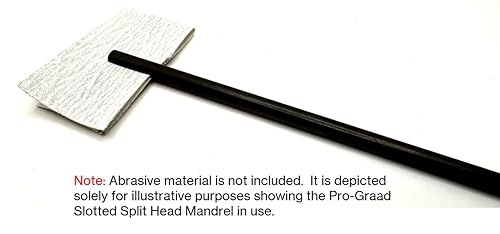 Pro-Graad 8-inch slotted mandrel with 1/4-inch shank and split head design