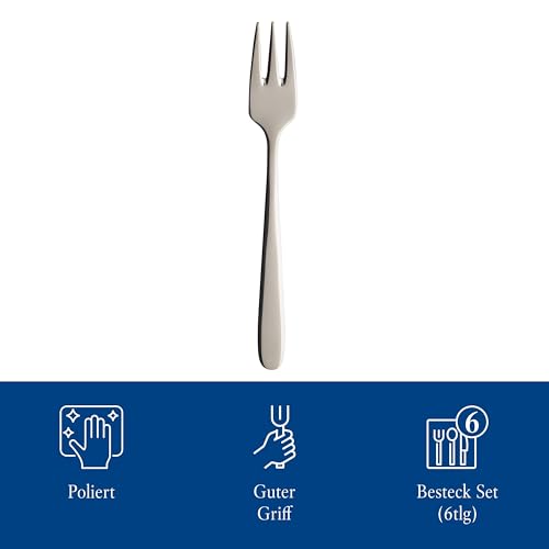 Villeroy & Boch Daily Line Collection Cake Forks, 6-Piece Set, 18/10 Stainless Steel, 5.75 x 1 in