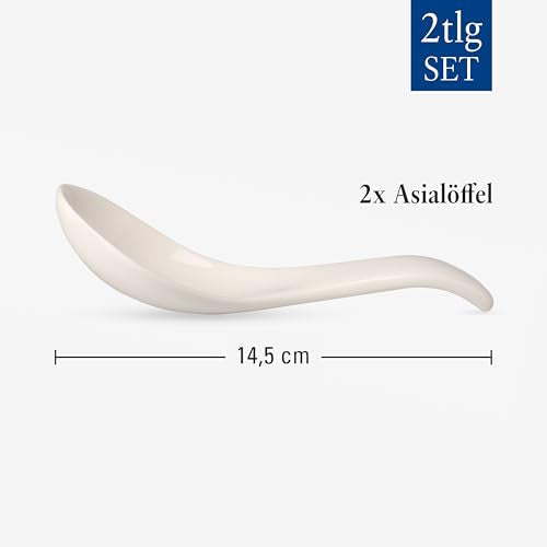 Villeroy & Boch Soup Passion Asia Spoon Set, Porcelain, White, 5.75 in Traditional