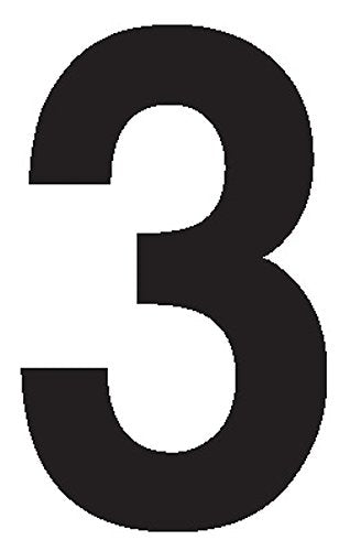 Labelmaster NUMERAL3W "Numeral 3" Labels, 2", White Vinyl (Pack of 50)