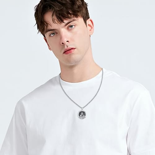 Religious Necklace for Men 925 Sterling Silver Religious Pendant Religious Jewellery Gifts for Talisman Amulet Saint John