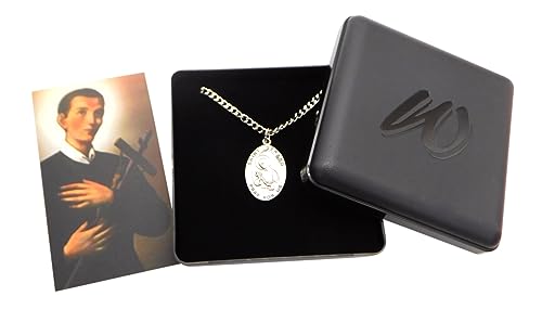 St Gerard Pewter Medal USA Made Stainless Steel Chain Patron Boxed Card