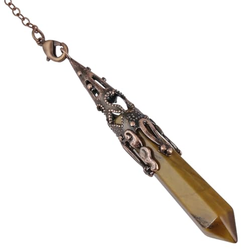 mookaitedecor Tiger's Eye Crystal Pendulum for Divination Dowsing Brown
