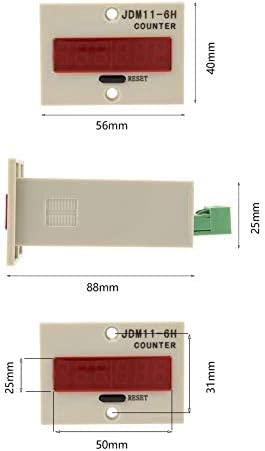 Tyenaza Electronic Counter, JDM11-6H 6-Digit Display Electronic Counter for Signal Input Counting AC220V/DC36V/DC 24V/DC 12V DC24V