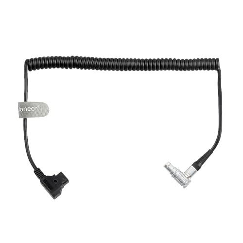 Uonecn D-Tap to 6 Pin Female Right Angle Power Coiled Cable for RED Komodo-X, V-Raptor, DSMC2 Epic & Scarlet, for DJI Ronin 4D High-Bright Monitor, 12-30in/0.3-0.8M Right Angle 6 Pin