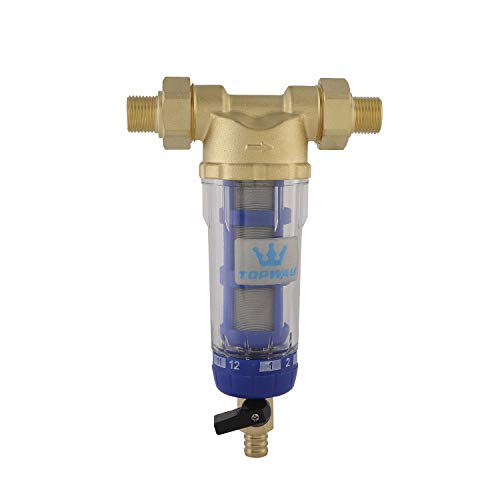 TOPWAY Pre-Filter Water 60 µm, Washable & Reusable Sediment Filter, Stainless Steel Water Filter for Tap & Reverse Osmosis Systems 150202