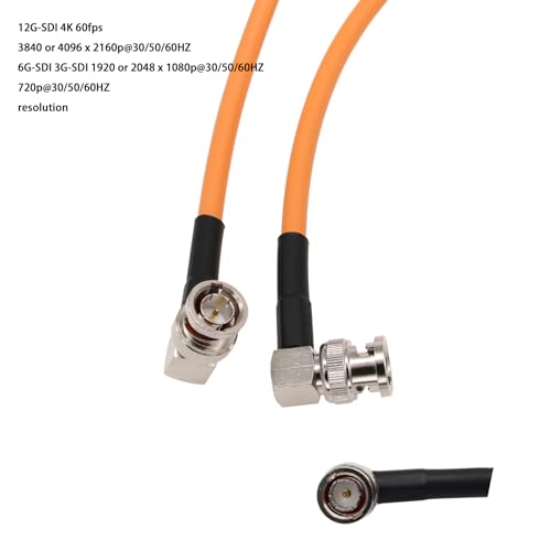 12G 4K SDI Coaxial Video Cable BNC to BNC Canare LV-61S 75 ohm for Sony Arri RED Canon Camera Atomos Ninja V Monitor Hollyland Teradek 3M Orange