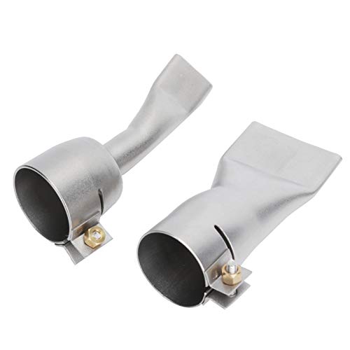 Flat Nozzle for Heat Gun, 2 Pieces 20mm 40mm Flat Welding Nozzle Stainless Steel Wide Slot Nozzle for Heat Guns Soldering Accessories Pinpoint Desoldering and Welding