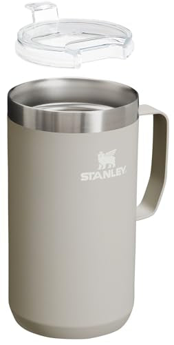 STANLEY Stay-Hot Camp Mug 24 oz | Press Fit Drink Through Lid | Cup for Coffee, Tea and Drinks | Insulated Stainless Steel Coffee Mug | BPA-Free | Ash 2.0 24 Ounces
