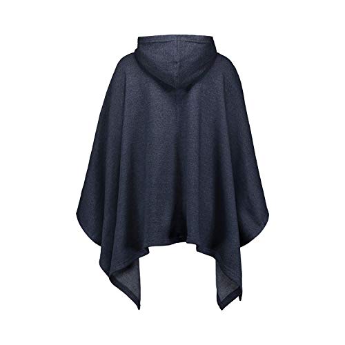 MV Sport Women's Sweatshirt Blanket Poncho Hoodie/Cozy Fleece Pullover Ponchos/Warm Hooded Cape for Women One Size Navy Heather