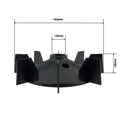 Fan Blade for Electric Motor 22 mm / 162 mm H 30 mm with Wedge Plastic Motor Blade Fan Blade Accessories Air Compressor Plastic Fan Blade Fan Blade Made of Nylon 22mm / 162mm