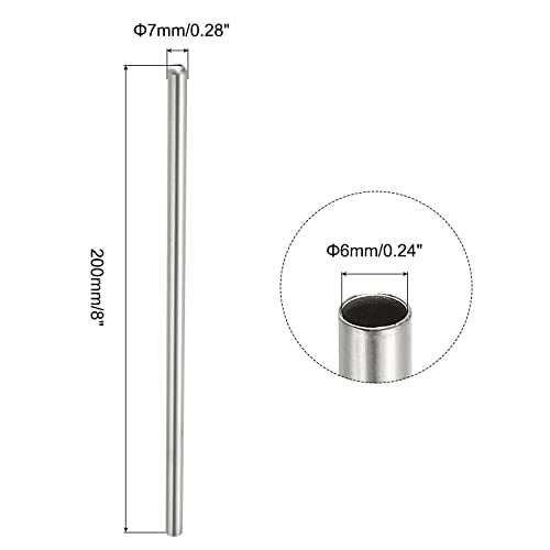 PATIKIL Stainless Steel Tube Diameter 6 mm, 200 mm Immersion Sleeve Protective Tube Sleeves for Temperature Sensors Pack of 5