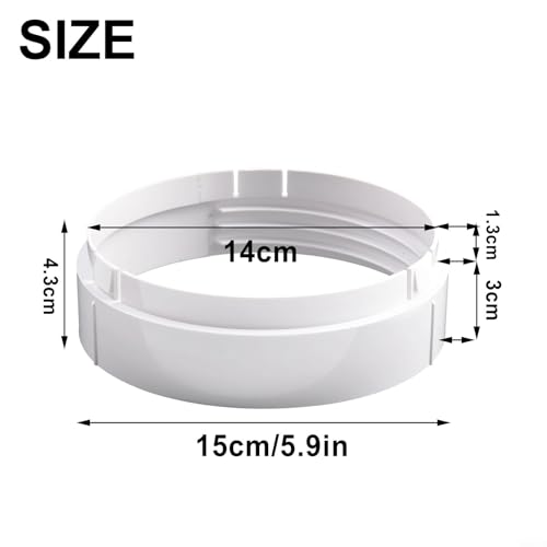 15cm Air Conditioning Exhaust Hose Coupler Adapter ABS Plastic A/C Unit Hose Connector for Mobile Air Conditioning Parts and Accessories