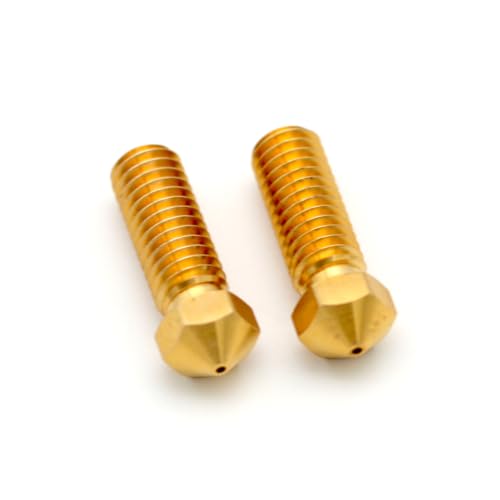 3D FFREUNDE High Quality Brass Nozzles 0.4mm - Pack of 2 - Compatible with Volcano Hotend Type - Precision Nozzles for Clean & Even 3D Prints