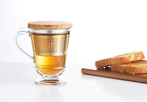 La Rochere Bee Tea Cup w/Infuser & Lid - Vintage Glassware (9.oz)