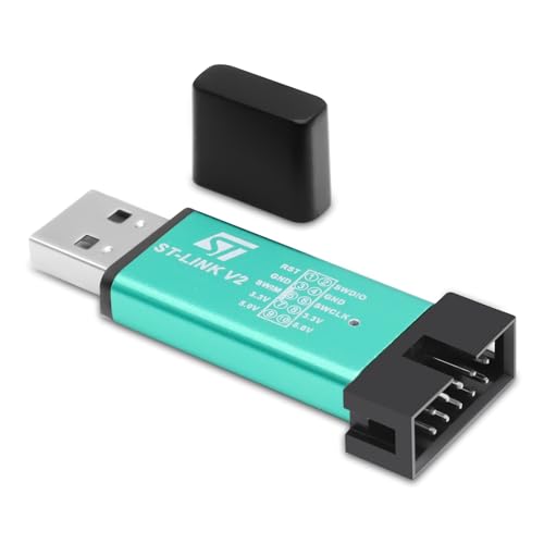 ST-Link V2 Emulator Downloader Programmer, ST-Link V2 Mini Debugger Programming Emulator Downloader for ST-M8 STM-32 with Dupont Wires (Pack of 2)