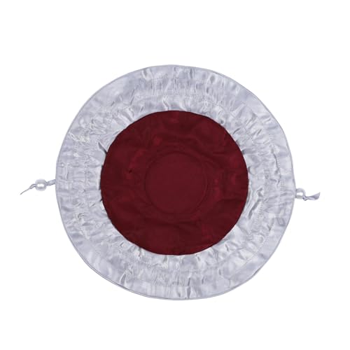 Marisa D'Amico Drawstring Premium Satin Jewelry Pouch with 8 Interior Pockets, Maroon + Silver