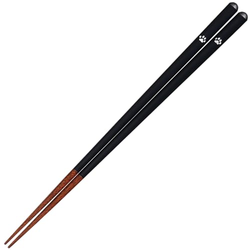 Sunlife S-04244 Cat Chopsticks, Adult, Long, Dishwasher Safe, Gift, Pair Set, Black, White, 9.1 inches (23 cm), Made in Japan