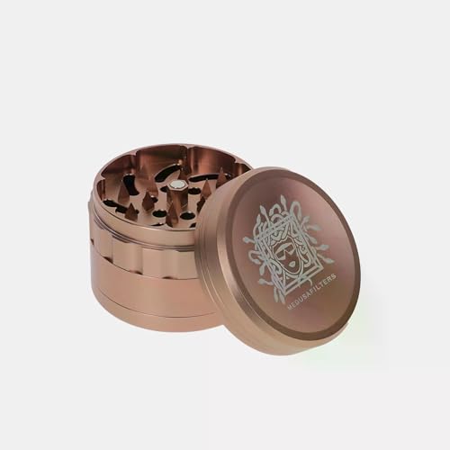 Medusafilters 4-Piece Premium Spike Grinder Set, Diameter 62 mm, Crusher Made of Anodised Aluminium, Shatterproof Mill for Herbs, Spices and Pollen (Rose Edition) Rosé Edition