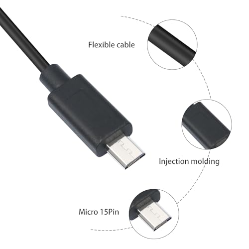 1FT Micro USB 15-Pin to 3.5mm Right Angle Timecode Cable - 90° Angled Camera timecode Cable for FX3 FX-30 A7M3 A7M4 A7S2 A7S3, 3.5mm Audio Timecode Sync, Gold-Plated Connectors 2-Pack