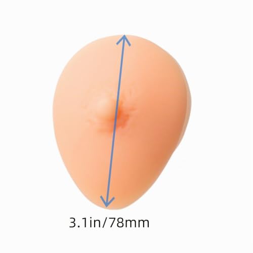 Silicone Nipple Model with Acrylic Stand, Fake Boob Flexible Human Mould, Body Parts for Practicing Piercing, Acupuncture Jewelery Display, Simulation Body Model (Nude)