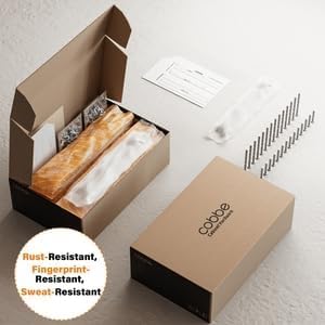 Cobbe 10 Pack Champagne Bronze Cabinet Pulls 3-3/4 Inch Hole Centers Kitchen Cabinet Handles Drawer Pulls Kitchen Cabinet Hardware 3-3/4" hole center spacing Black 10 Pack