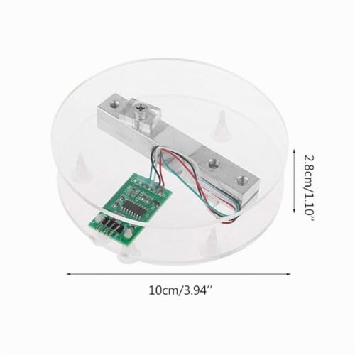 HX711 Weight Sensor Module Kit Digital Load Cells Weight Sensor A/D Module 5kg Portable Electronic Kitchen Scale for Arduino with 3.5mm x 1.35mm Power Cable, Scale Display Module