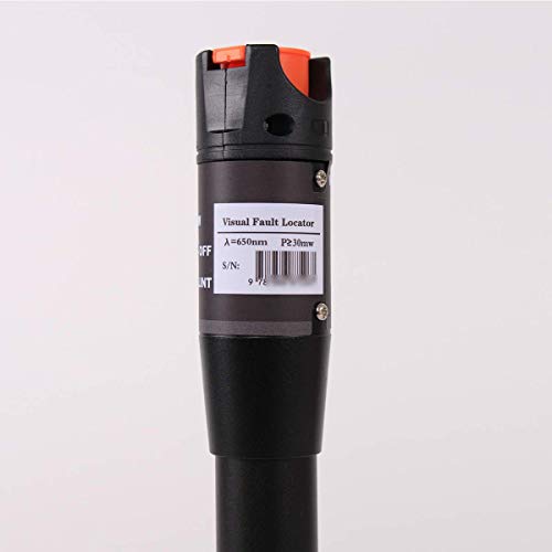 2 Pieces Visual Fault Locator 30 Km, VFL Test Kit Includes Single Mode 9/125μm FC Male to LC Female Adapter, Fibre Optic Light Pen Tester for Testing Fiber Optic Power Cables