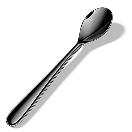 Demitasse Espresso Spoons, Black Gold Plated, 4.7 Inch, Set of 4