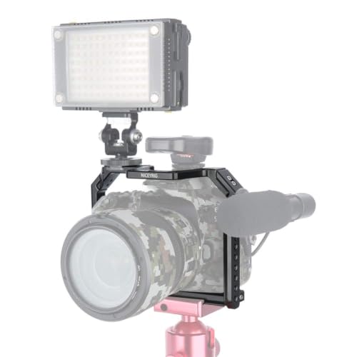 NICEYRIG Camera Cage for Canon 80D 90D 70D, with NATO Rail Cold Shoe and 1/4 3/8 Locating Hole - 371