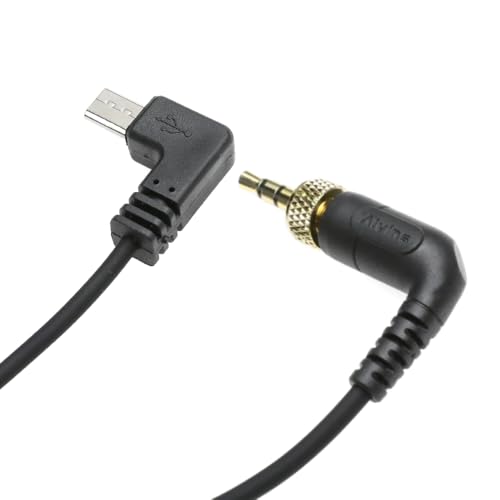 Alvin’s Cables Timecode Cable for Sony FX3| FX30| A7S3| A1 Camera, Locking 3.5mm TRS to Micro USB Timecode Cable for Deity TC-1 Timecode Generator 35cm| 13.8in Locking 3.5mm TRS to Left Angle Multi USB
