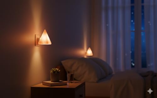Himalayan Pink Salt Night Light Pyramid (1 Pack) Decorative Ambient Night Lights for Bedroom, Bathroom, Nursery & Home Décor
