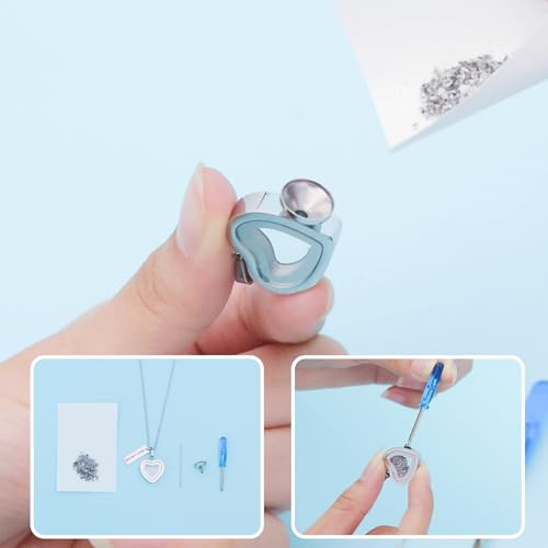 Glass Heart Cremation Urn Necklace for Ashes Stainless Steel Memorial Ash Pendant Keepsake Jewelry Cremation Jewelry for Women Silver-Always In My Heart