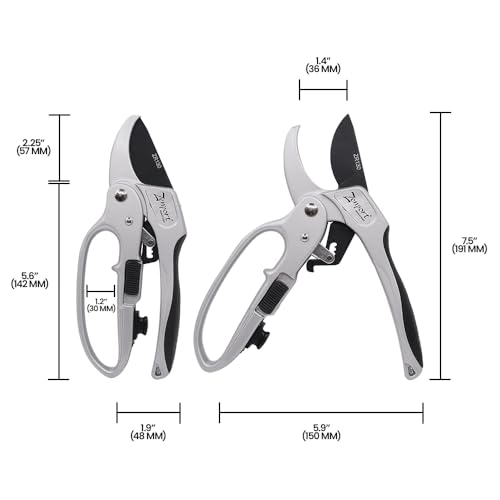 Zenport Deluxe Ratchet Shear, 8.5-inch scissors with ergonomic handles and curved cutting blades