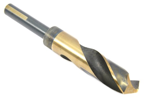 Forney Industrial Pro silver and Deming drill bit with flatted 1/2-inch shank, 7/8-inch jobber drill bit