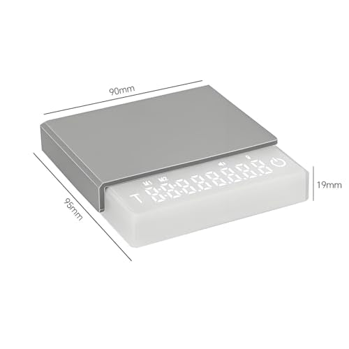 QUMOX Mini Digital Coffee Scale with Timer, Espresso & Pour-Over, White